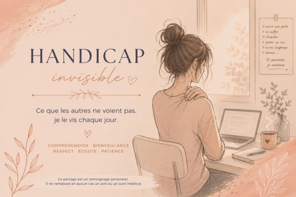 femme devant un ordinateur se tient l'épaule à cause de sa capsulite